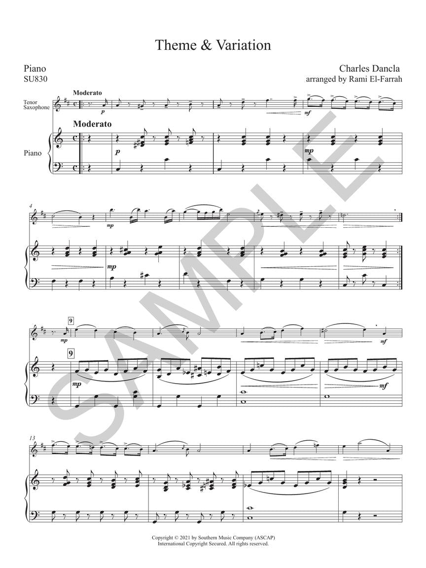 Dancla: Air Varie on a Theme by Pacini, Op. 89, No. 1 (arr. for tenor sax & piano)