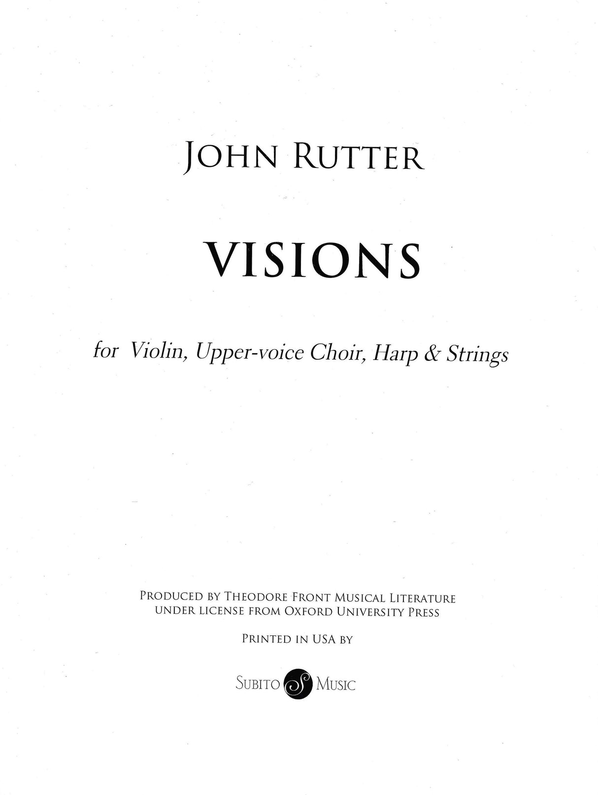 Rutter: Visions (Version with Strings)