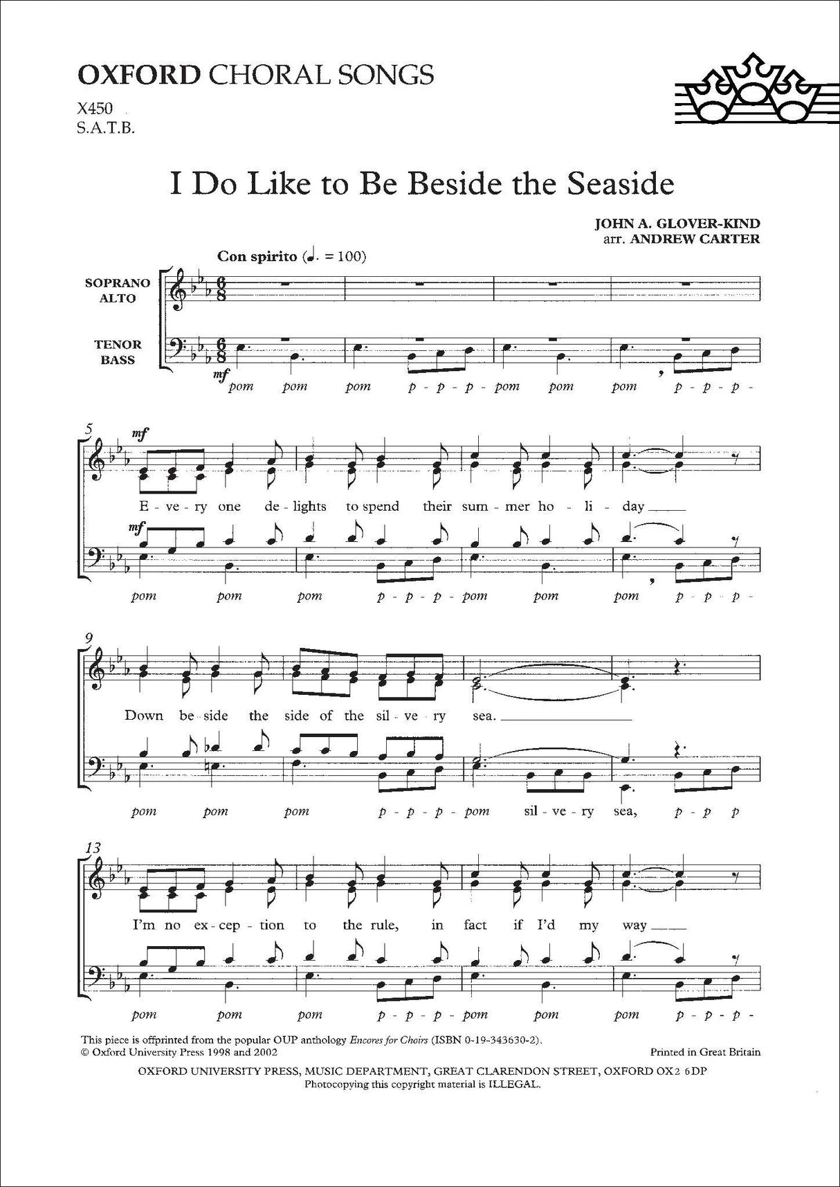 Glover-Kind: I Do Like to Be Beside the Seaside