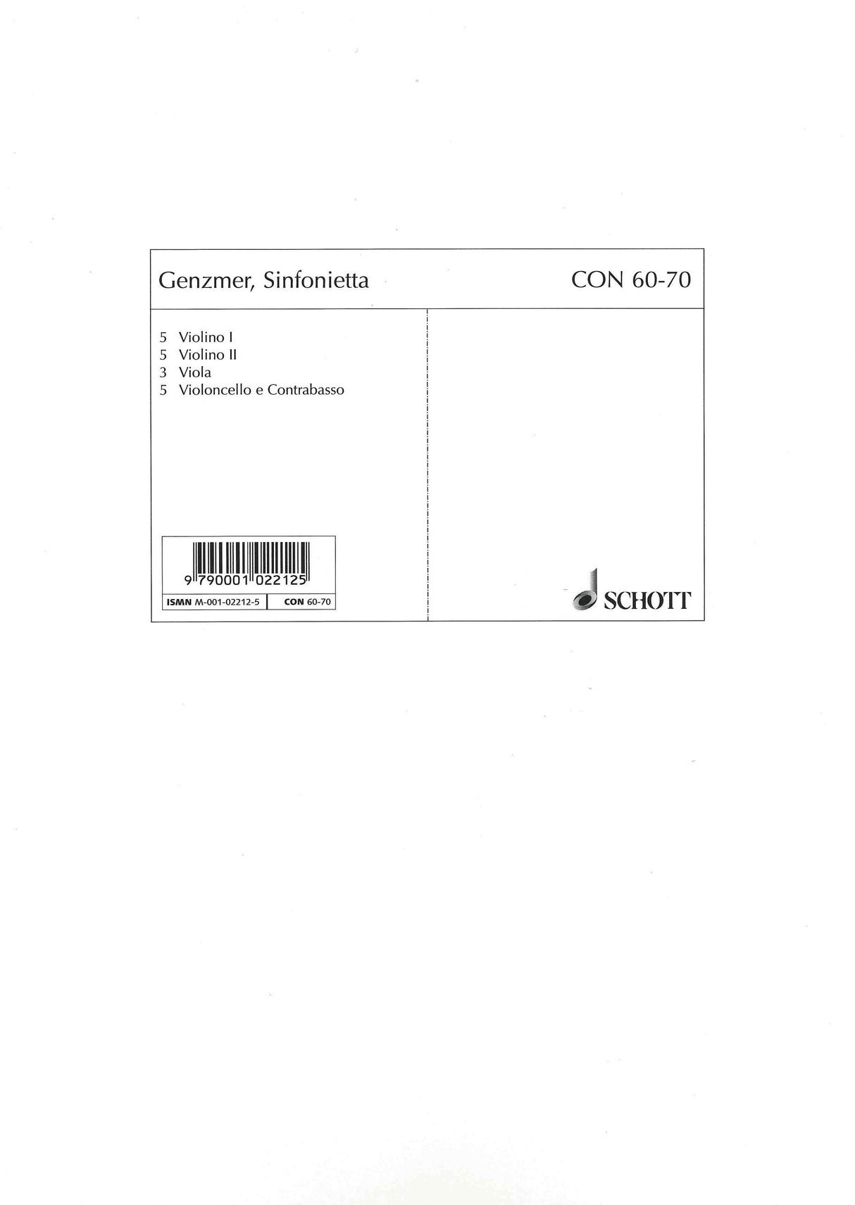 Genzmer: Sinfonietta No. 1, GeWV 106
