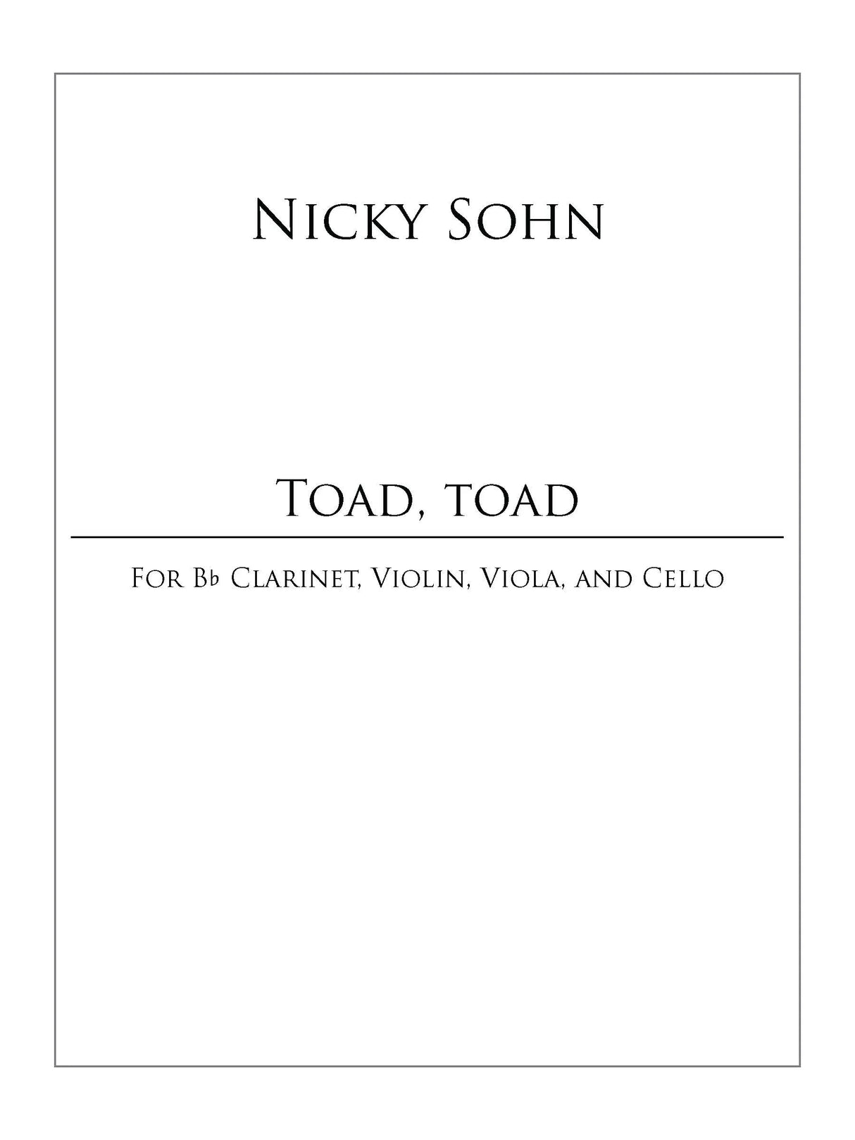 Sohn: Toad, Toad