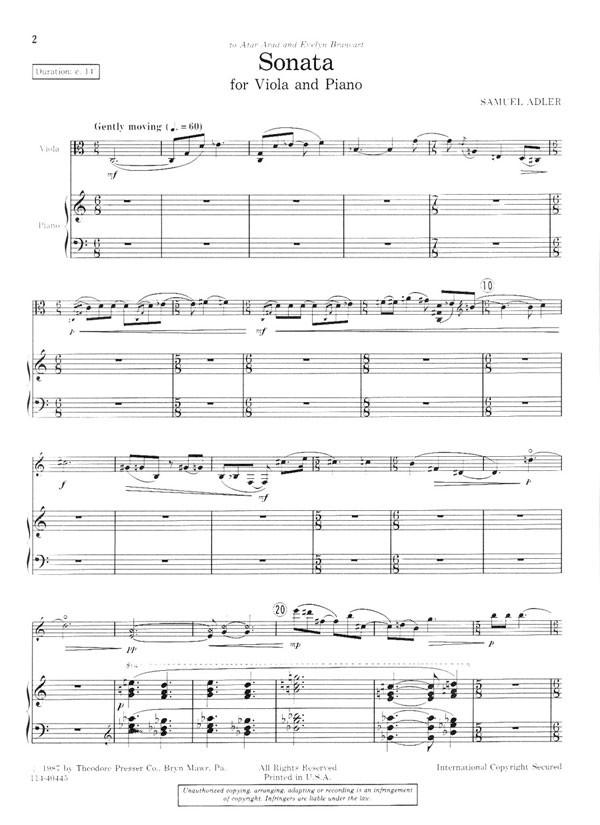Adler: Viola Sonata