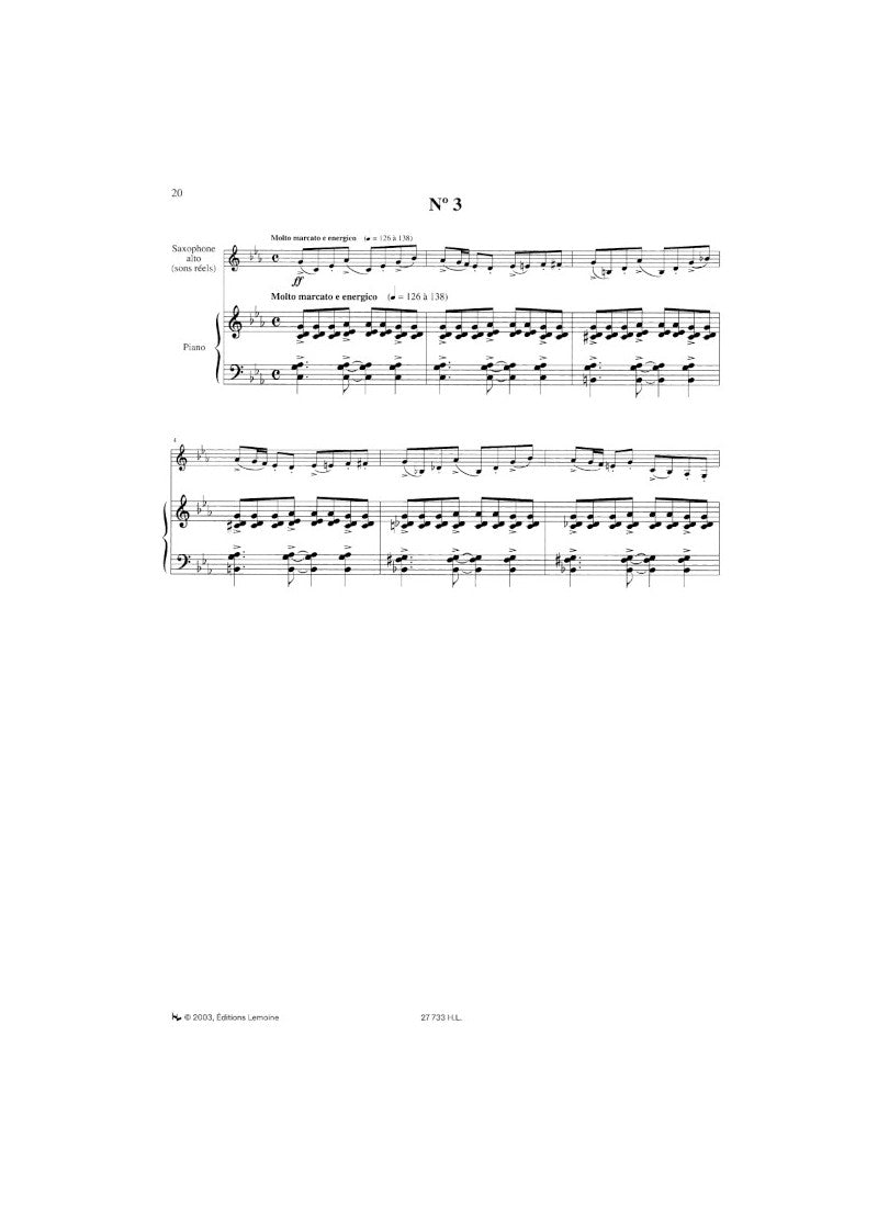 Piazzolla: Tango-Études (for alto sax or clarinet and piano)