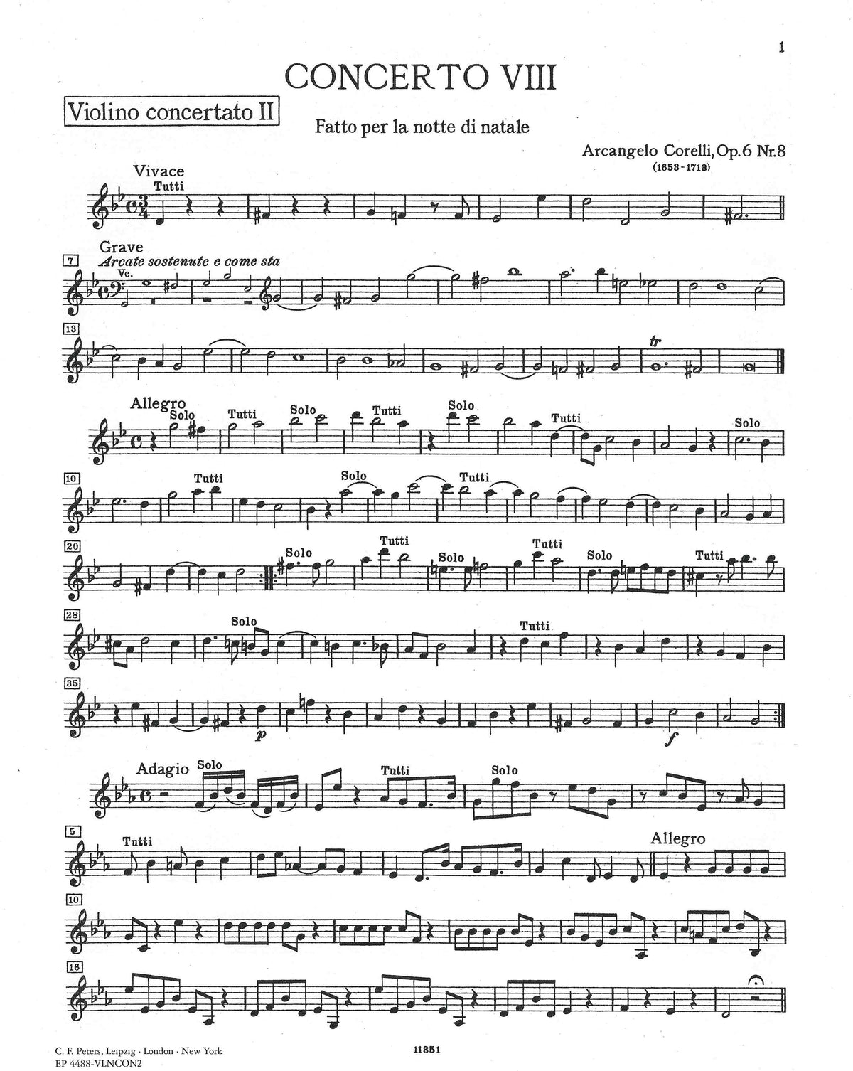 Corelli: Concerto Grosso, Op. 6, No. 8 in G