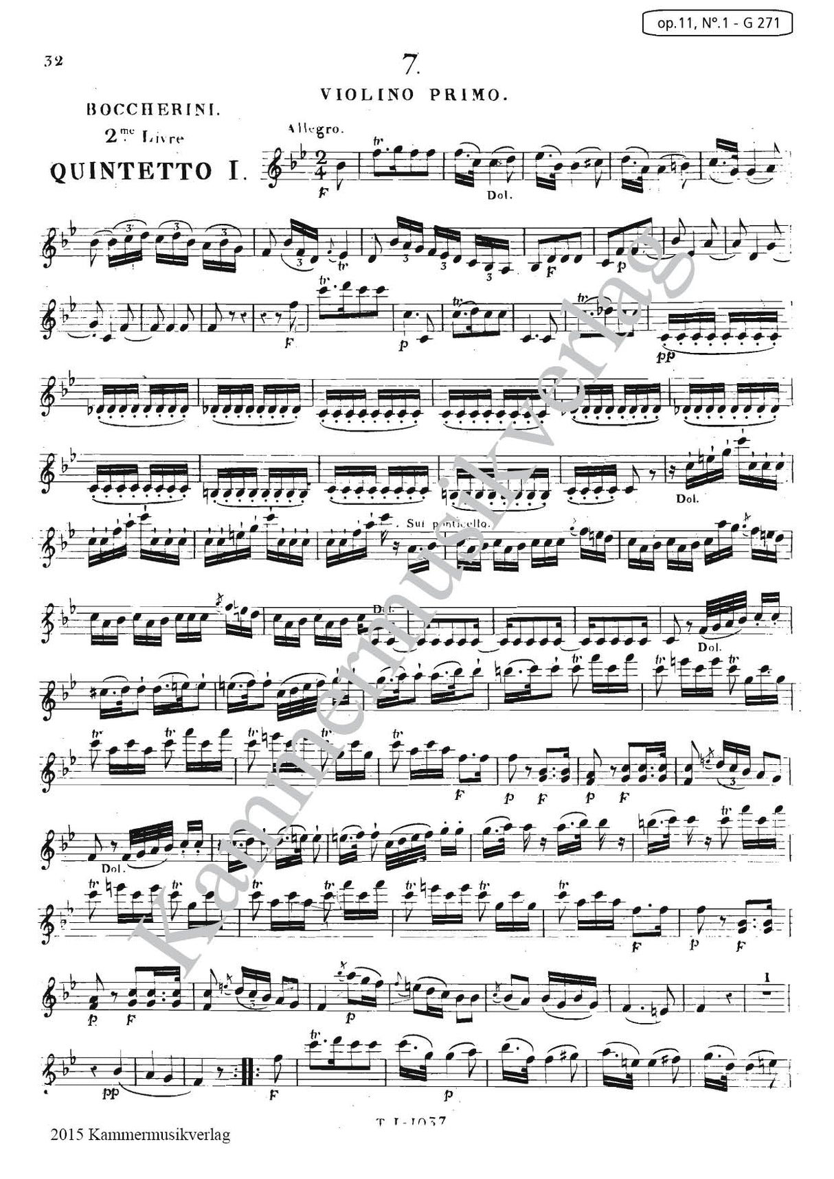 Boccherini: 6 String Quintets, G 271-276, Op. 11, Nos. 1-6