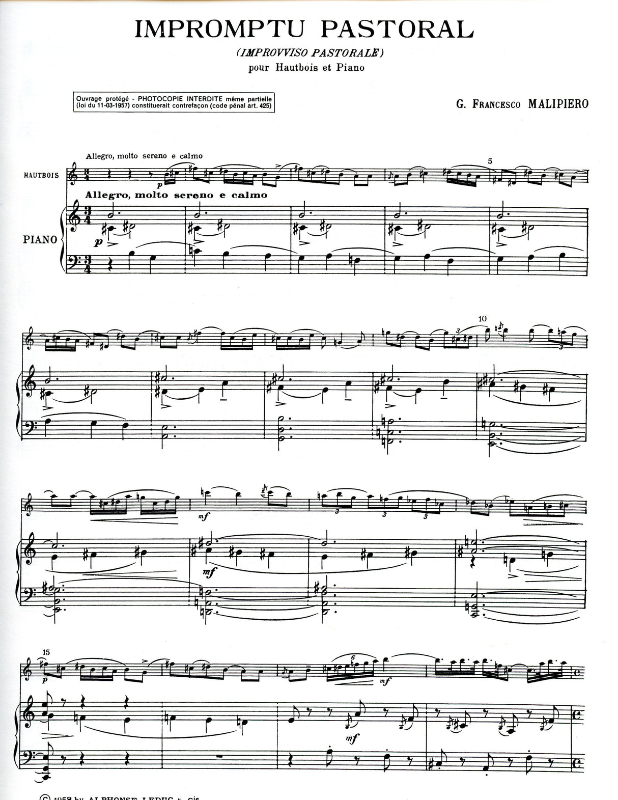 Malipiero: Impromptu pastoral