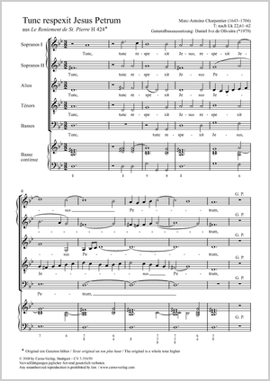 Charpentier: Tunc respexit Jesus Petrum, H 424