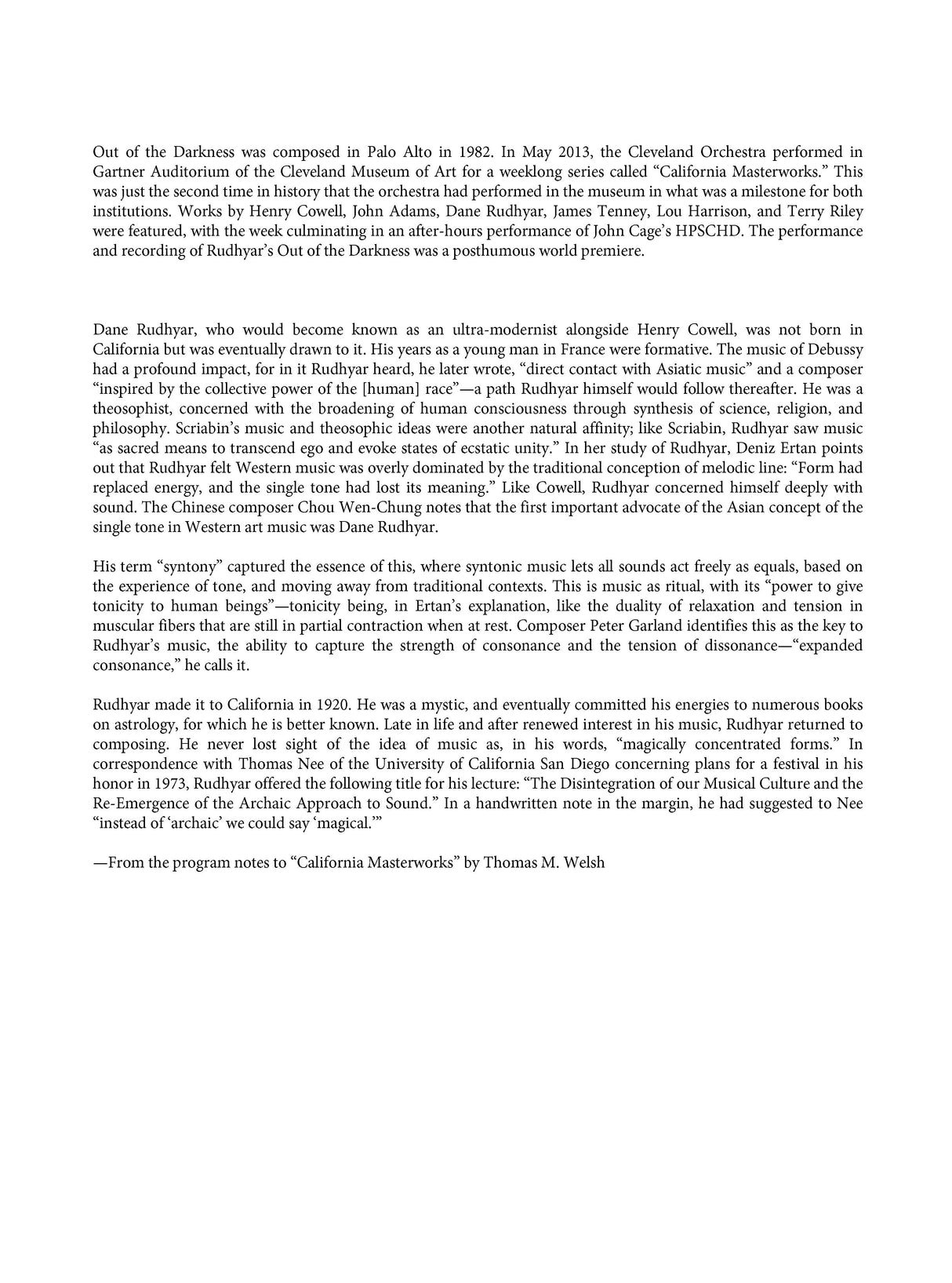 Rudhyar: Out of The Darkness