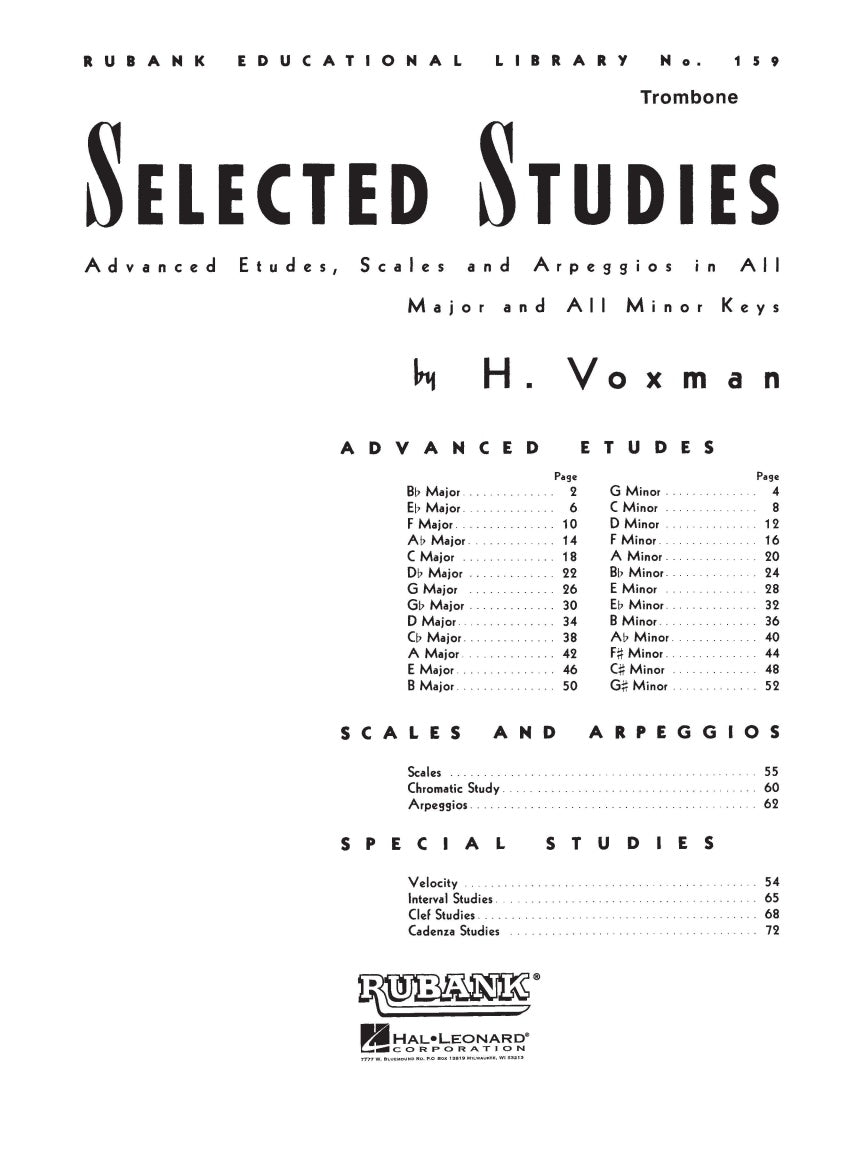 Selected Studies for Trombone