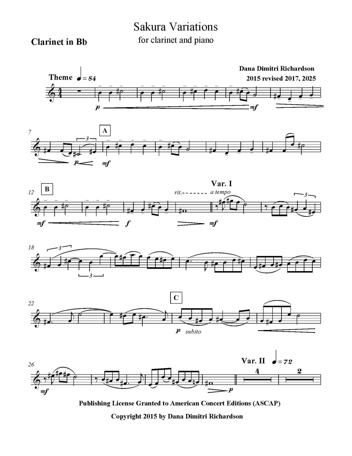 D. Richardson: Sakura Variations