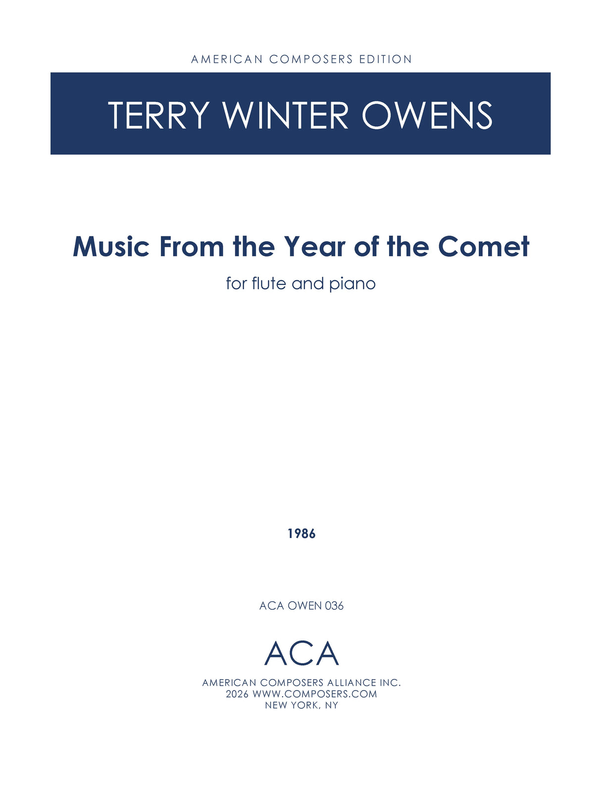 T.W. Owens: Music From the Year of the Comet
