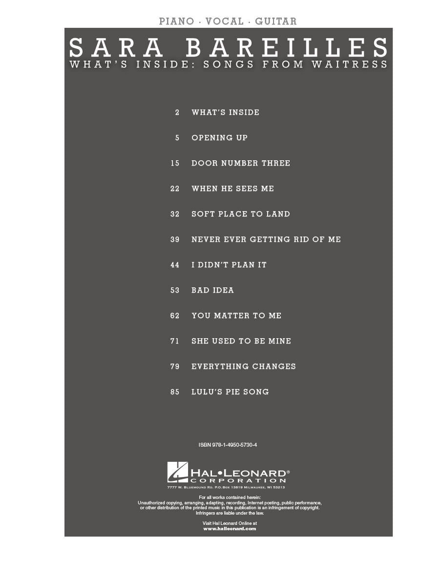Sara Bareilles – What's Inside: Songs from Waitress