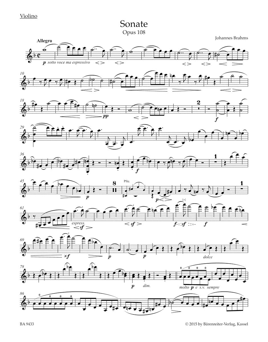 Brahms: Violin Sonata in D Minor, Op. 108