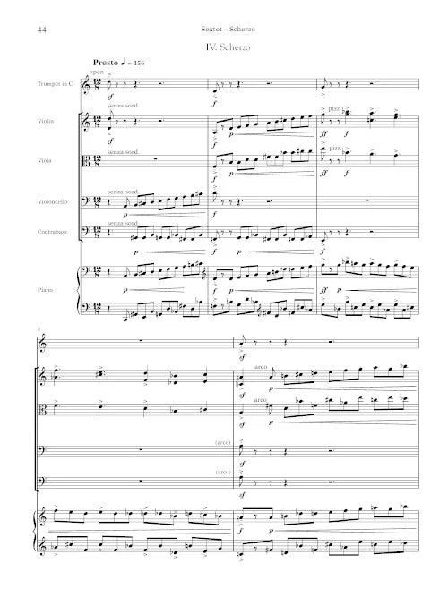 Dorman: Sextet (for trumpet, piano, and strings)