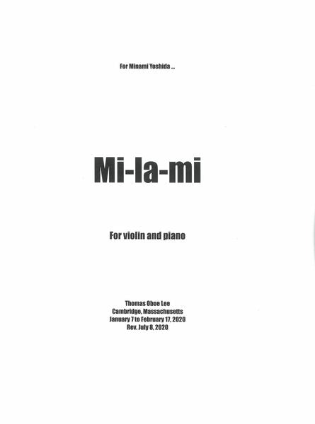 T.O. Lee: Mi-La-Mi