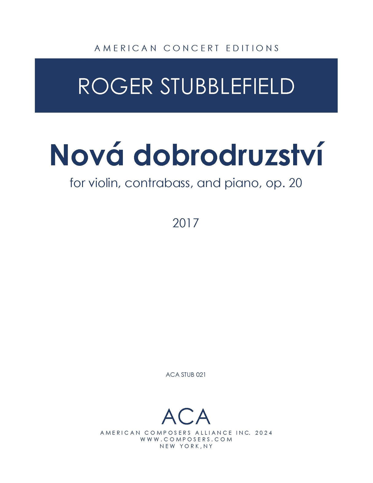 Stubblefield: Nová dobrodruzství, Op. 20