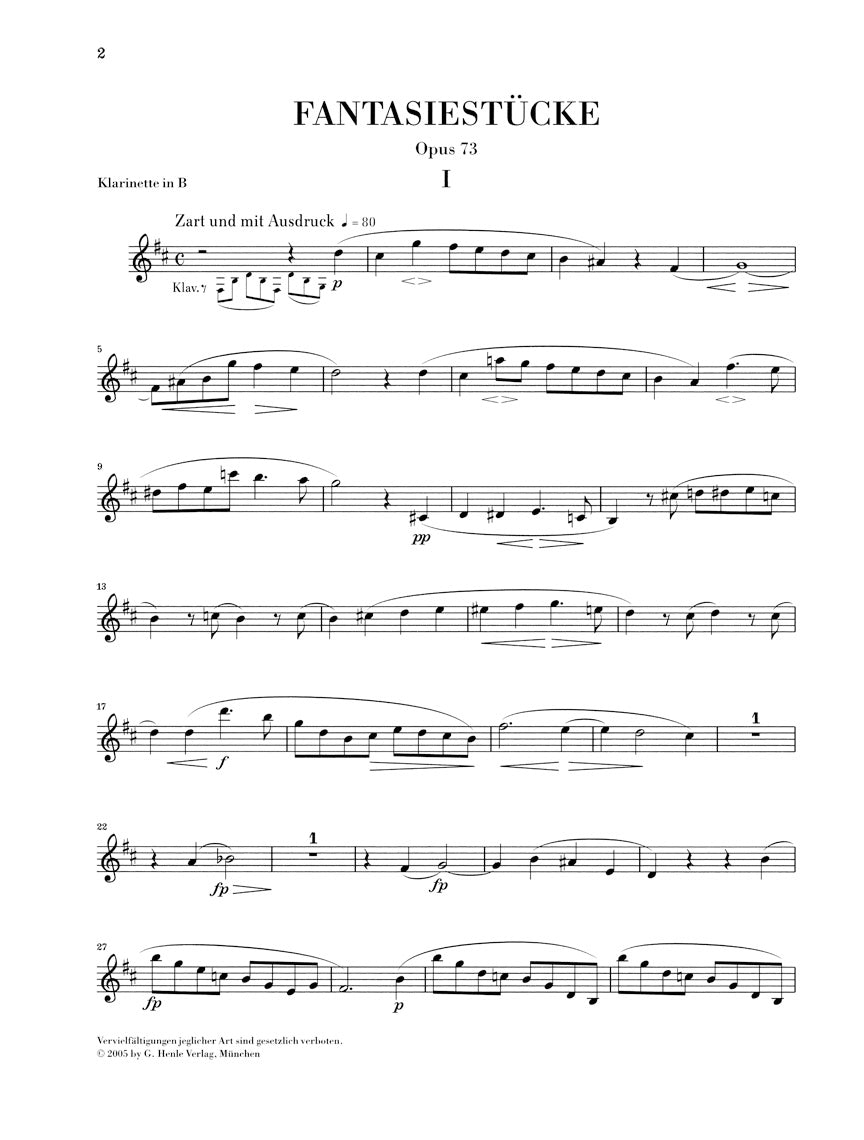 Schumann: Fantasiestücke, Op. 73