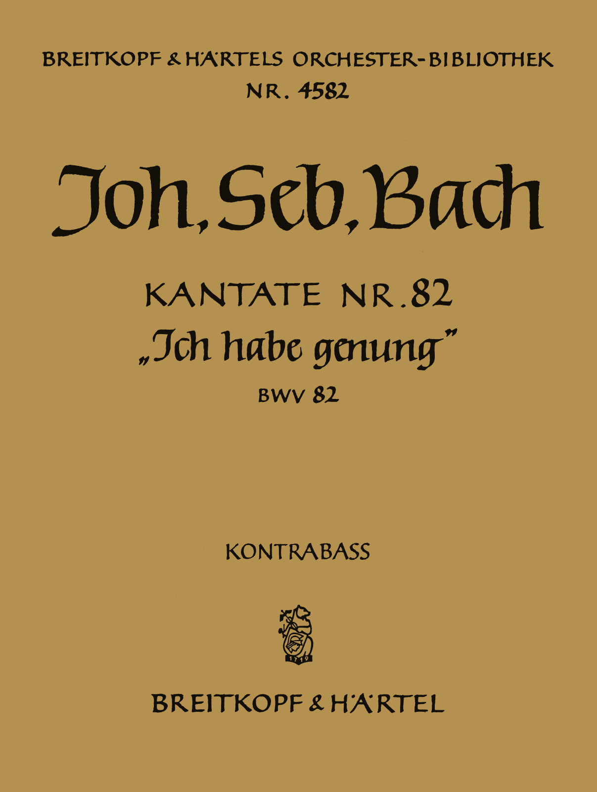 Bach: Ich habe genug, BWV 82 (version for Bass)