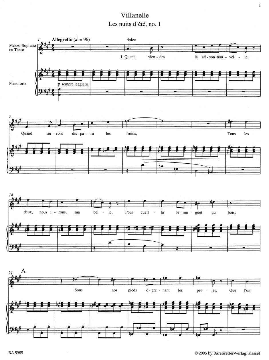 Berlioz: Mélodies (Songs) for High Voice and Piano - Volume 2