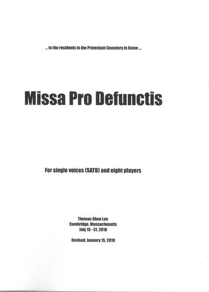 T.O. Lee: Missa Pro Defunctis