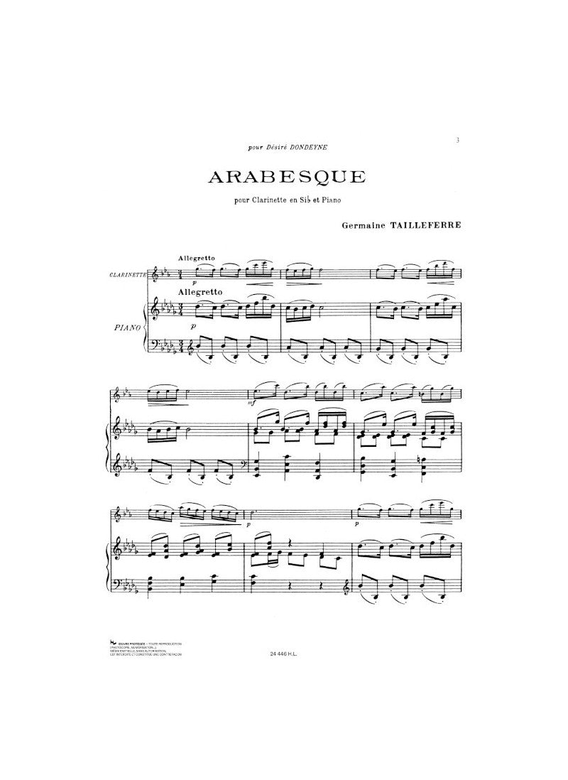 Tailleferre: Arabesque