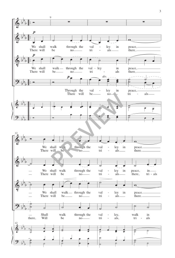 We Shall Walk Through the Valley (arr. for SATB Choir)