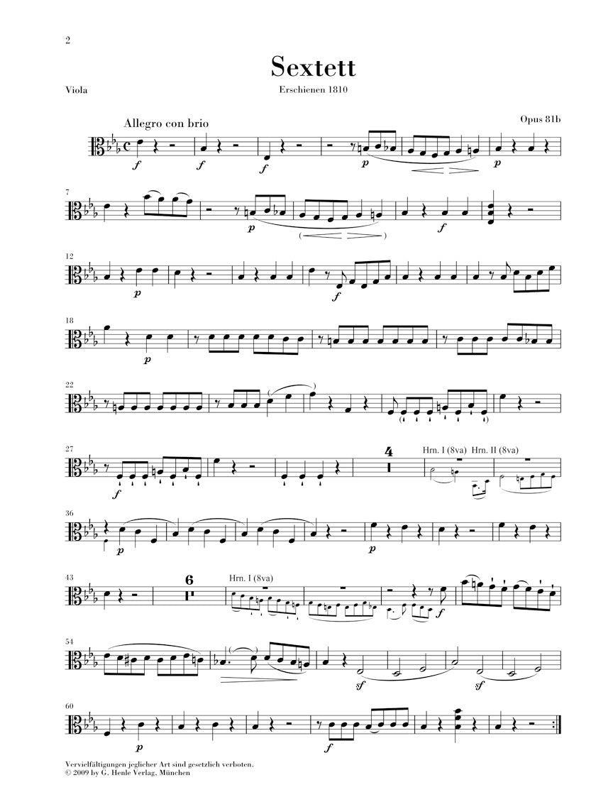 Beethoven: Sextet in E-flat Major, Op. 81b