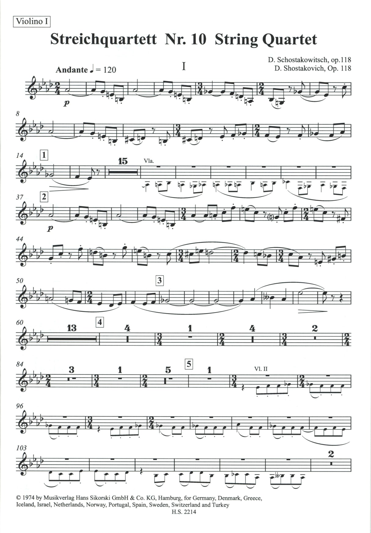 Shostakovich: String Quartet No. 10, Op. 118