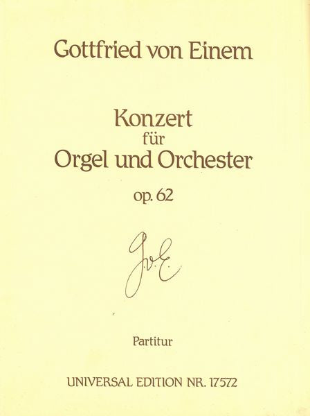Einem: Organ Concerto, Op. 62