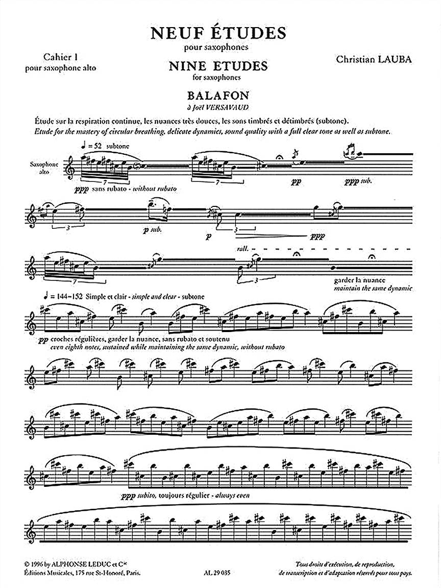 Lauba: 9 Études - Volume 1 (Nos. 1-4)