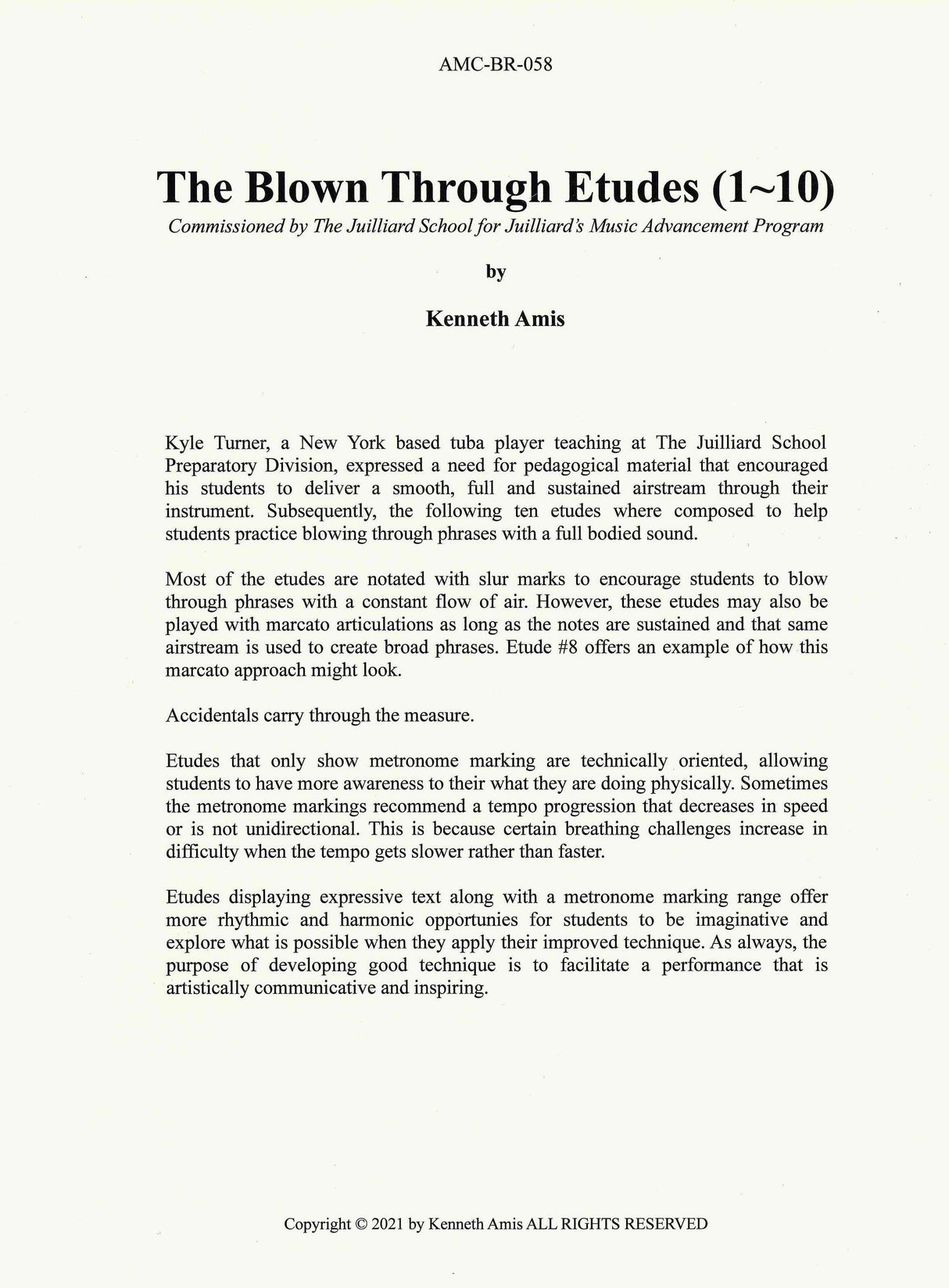 Amis: The Blown Through Etudes (1-10)