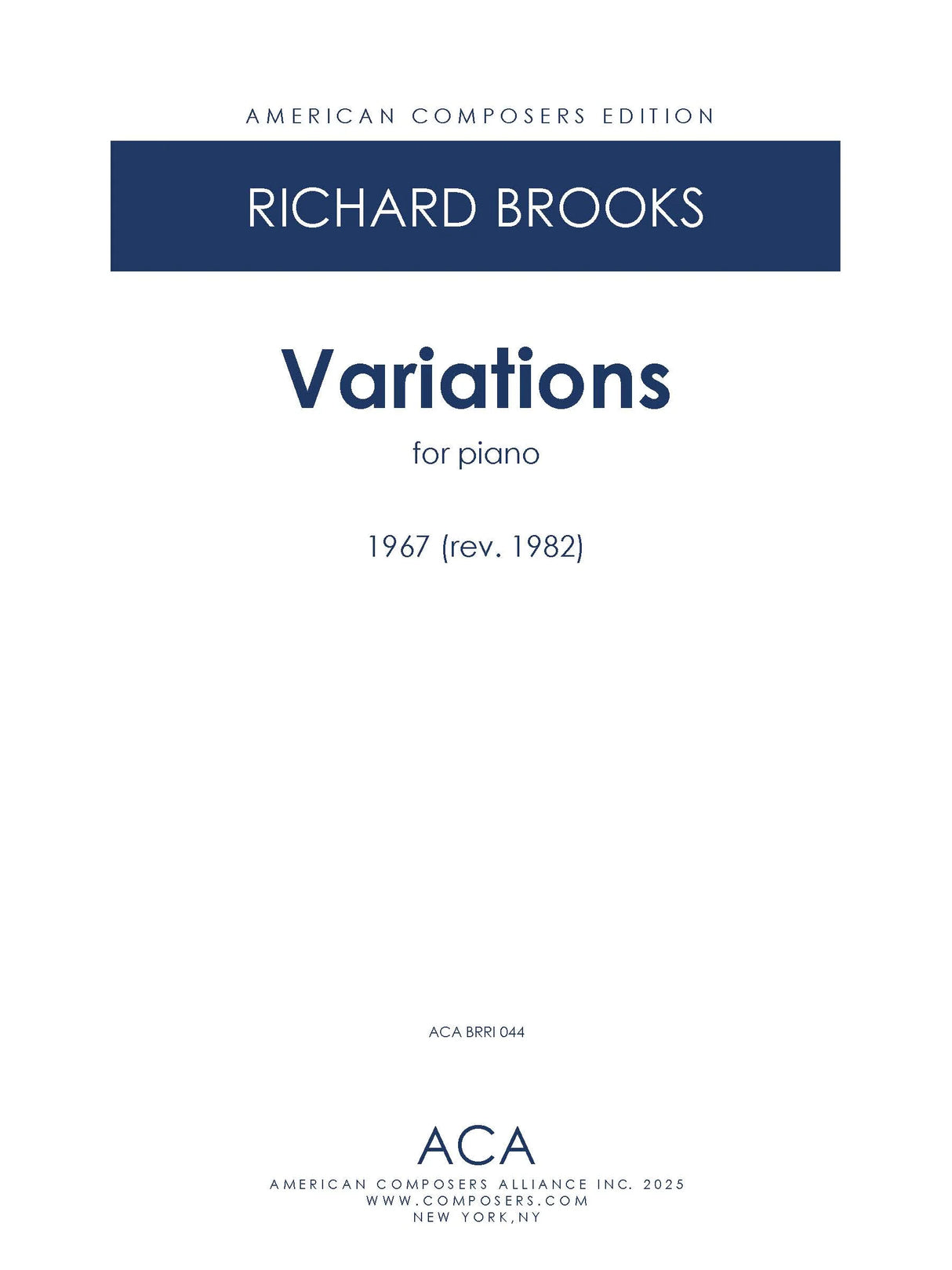 Brooks: Variations