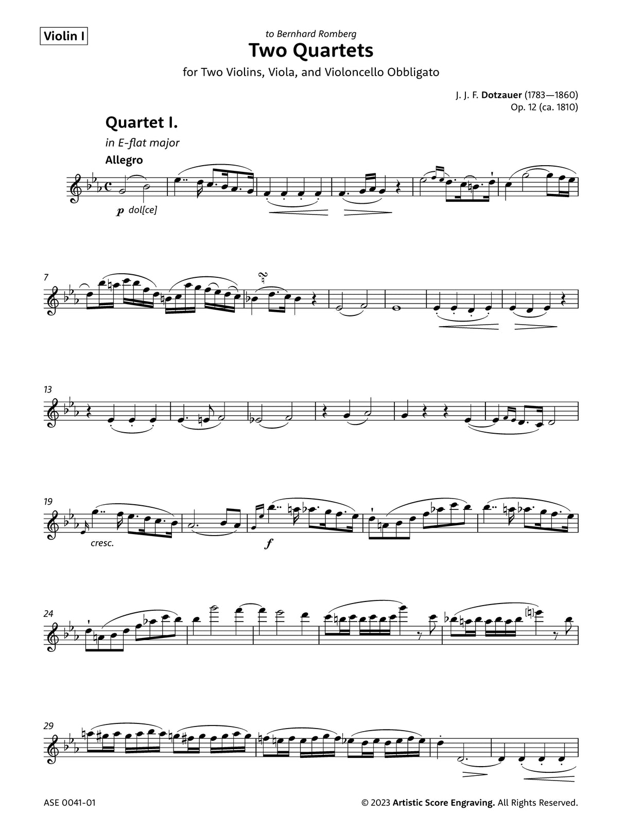 Dotzauer: Two Quartets, Op. 12