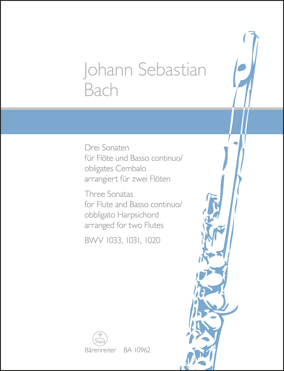 Bach: 3 Flute Sonatas (arr. for 2 flutes), BWV 1033, 1031, & 1020