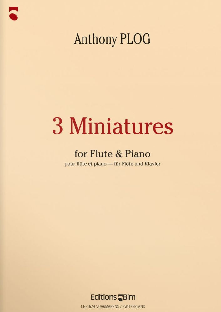 Plog: 3 Miniatures (arr. for flute & piano)