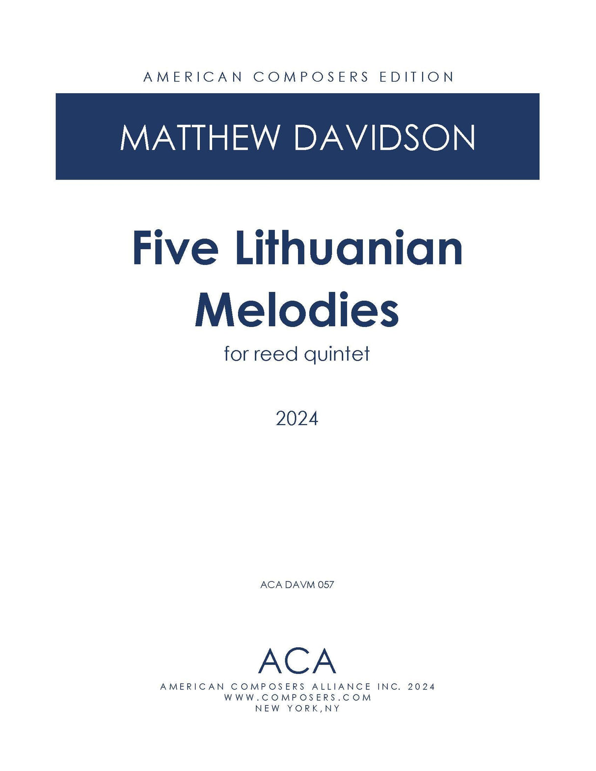 Davidson: 5 Lithuanian Melodies