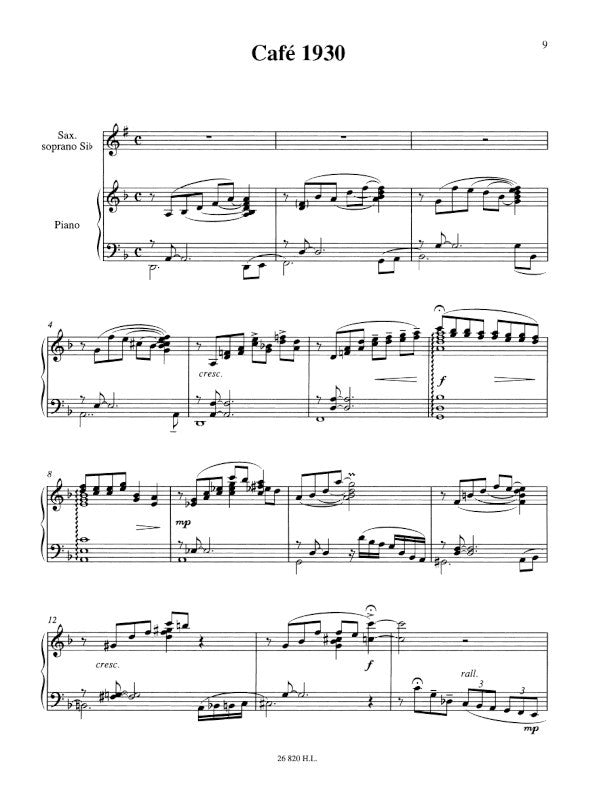 Piazzolla: Histoire du tango (for soprano sax and piano)