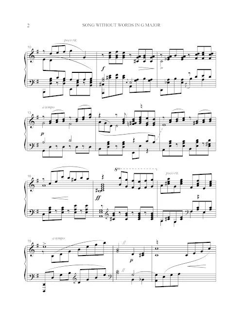Price: Song Without Words in G Major