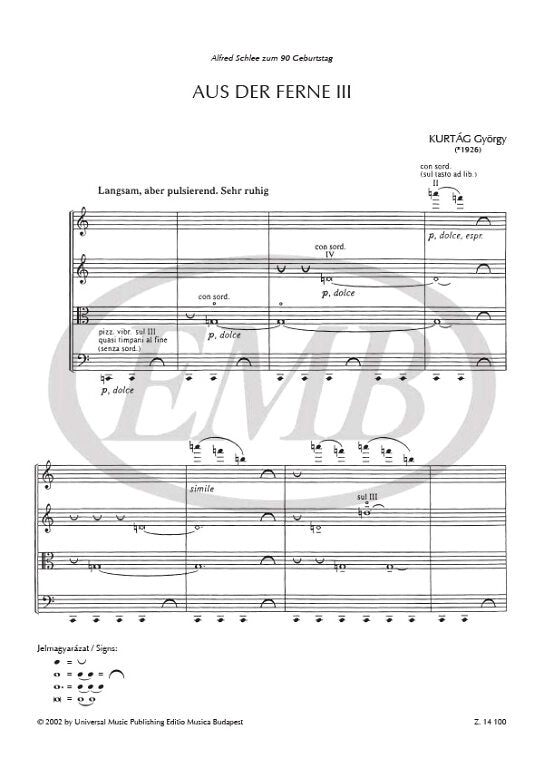 Kurtág: Aus der Ferne III