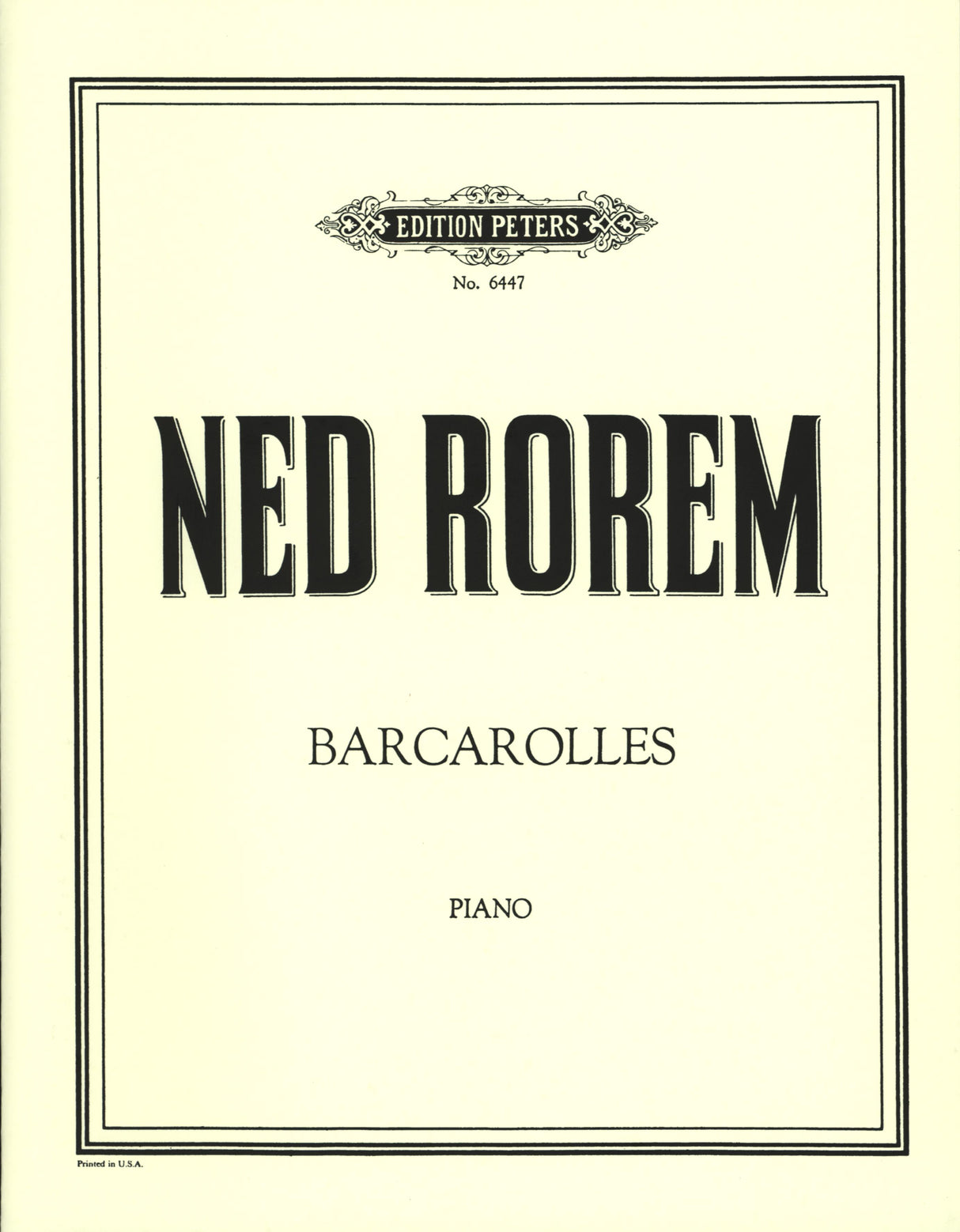 Rorem: Barcarolles