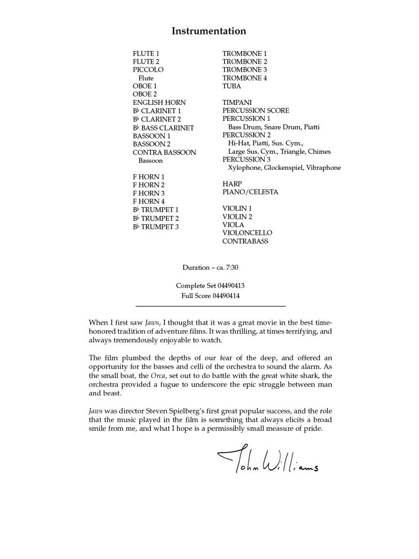 Williams: Suite from Jaws