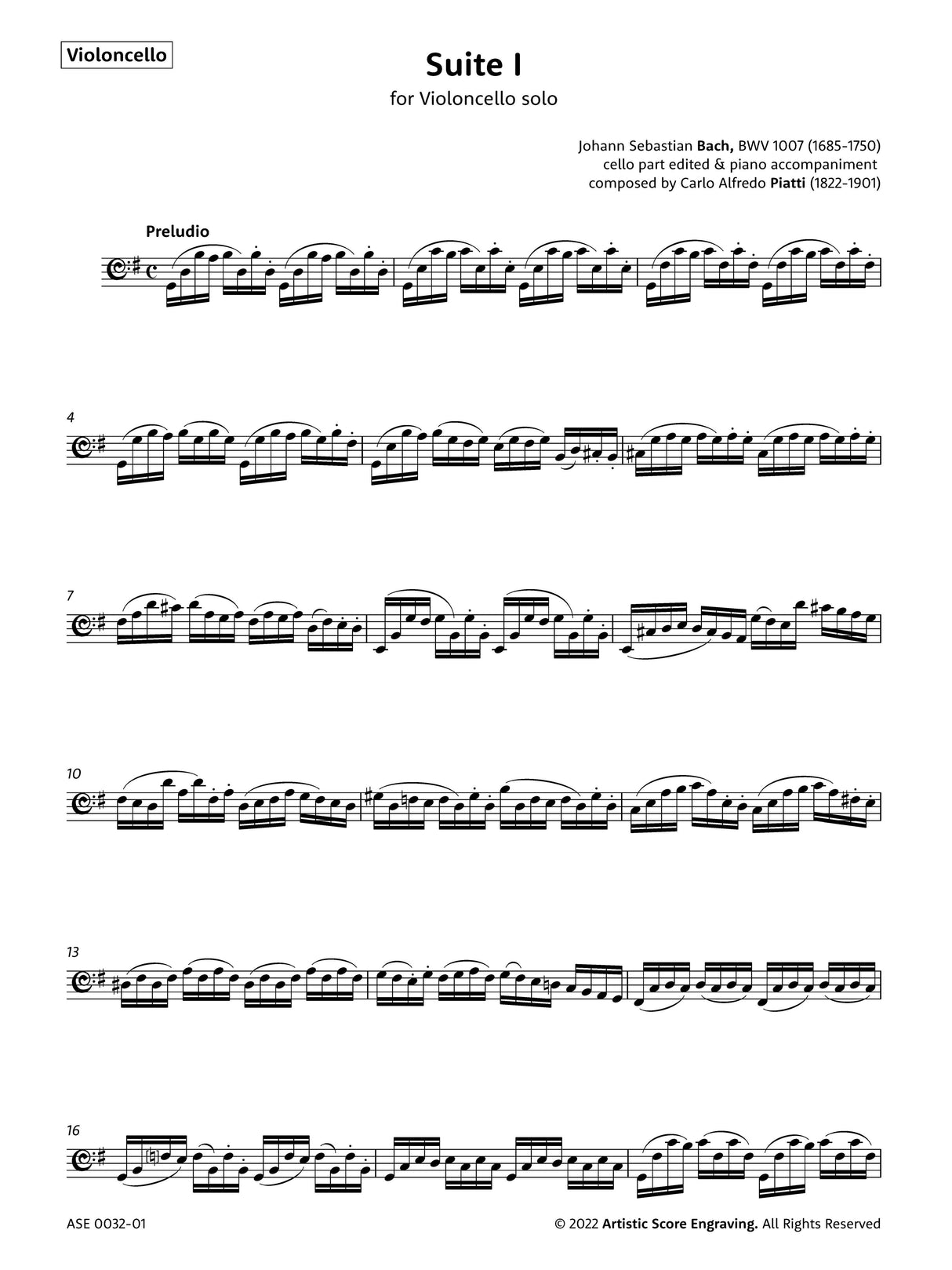 Bach: Suite No. 1 in G Major, BWV 1007