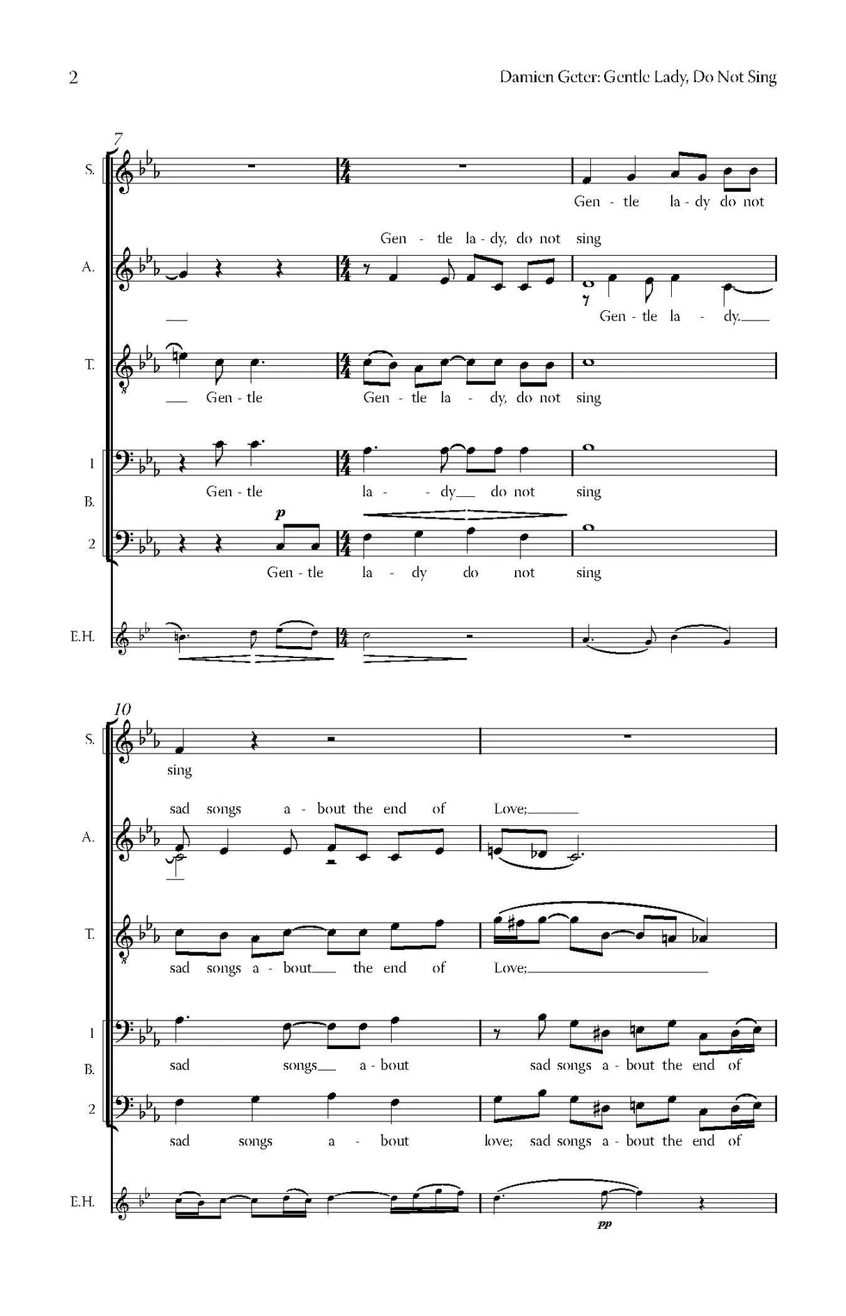 Geter: Gentle Lady, Do Not Sing