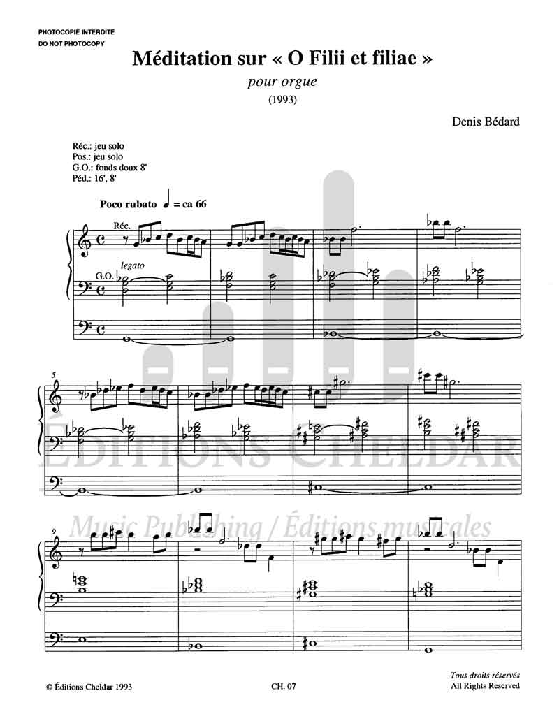 Bédard: Méditation on "O Filii et filiae"