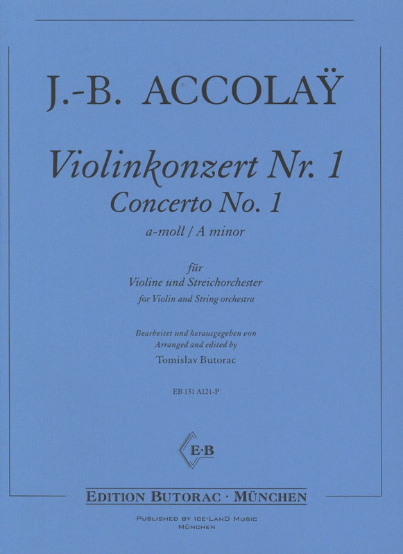 Accolay: Violin Concerto No. 1 in A Minor, Op. 12