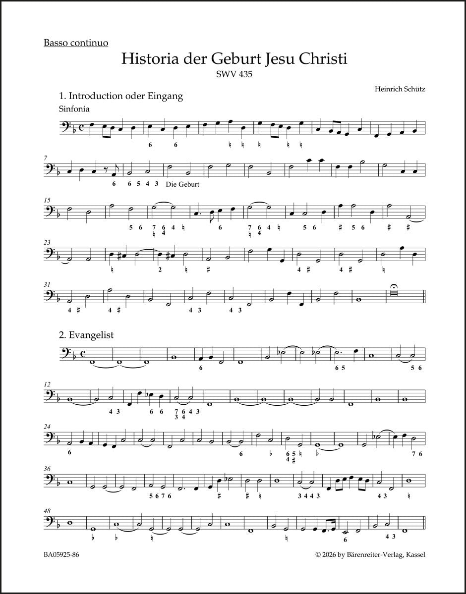 Schütz: Historia der Geburt Jesu Christi, SWV 435