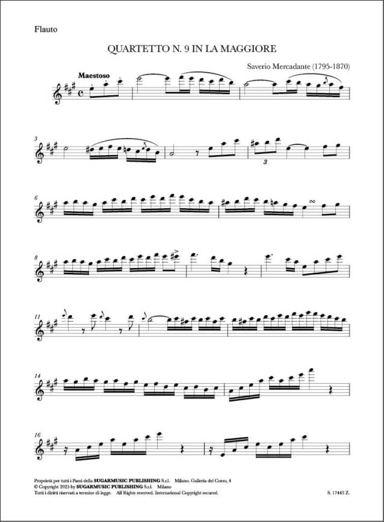 Mercadante: Quartet No. 9 in A Major