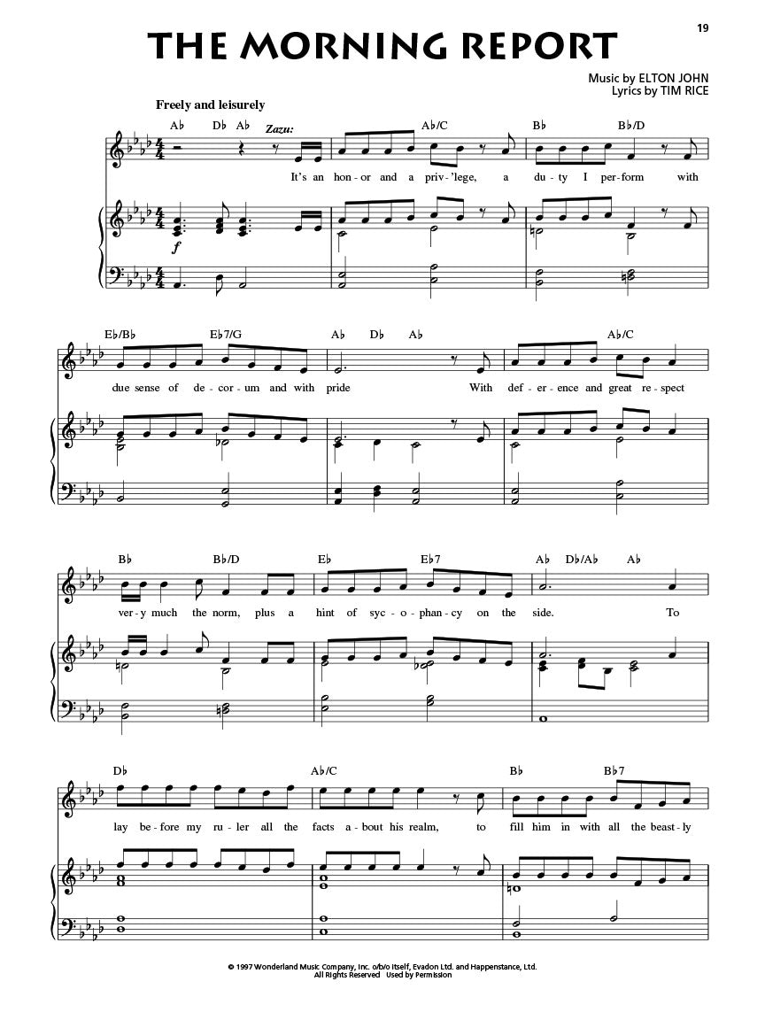 John: The Lion King – Broadway Selections