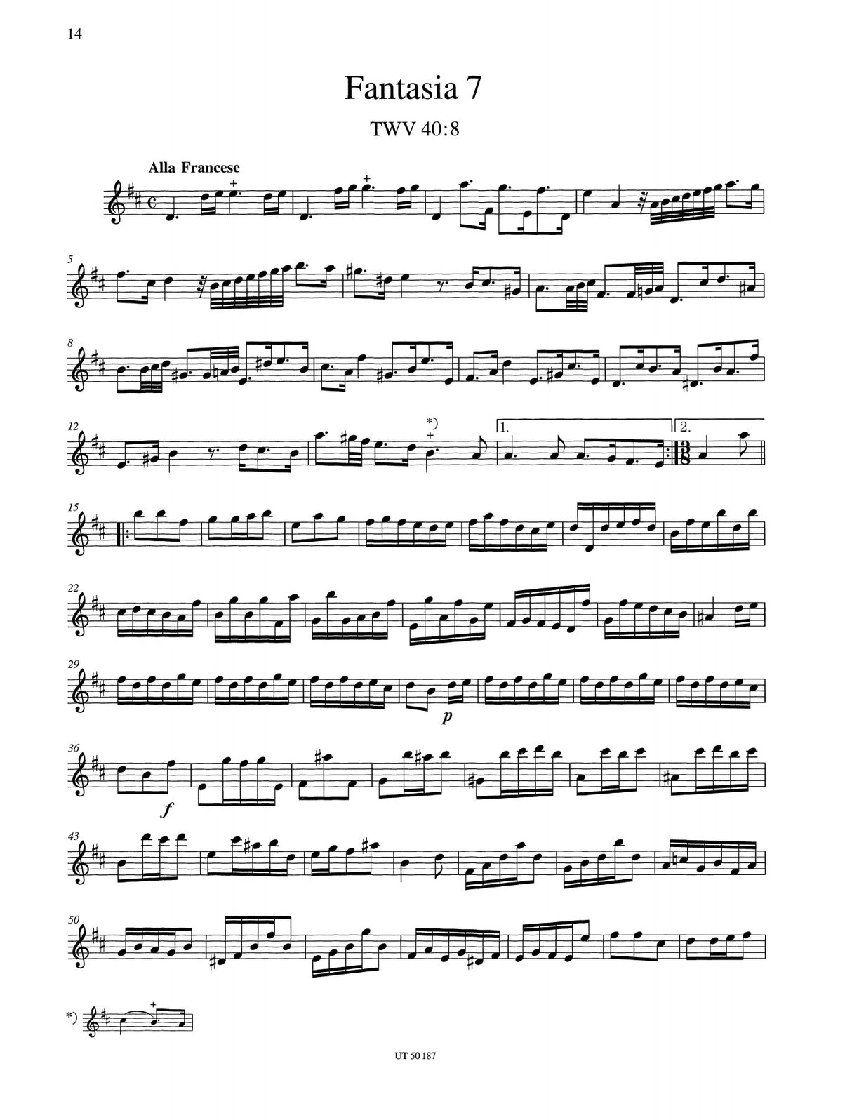 Telemann: 12 Fantasias for Solo Flute, TWV 40:2-13