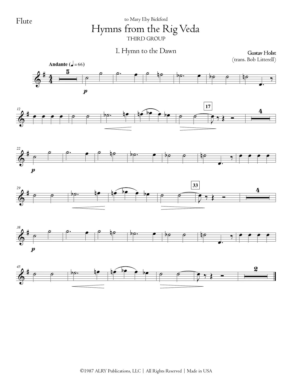 Holst: Hymns from the Rig Veda - The Third Group (arr. for harp quintet)